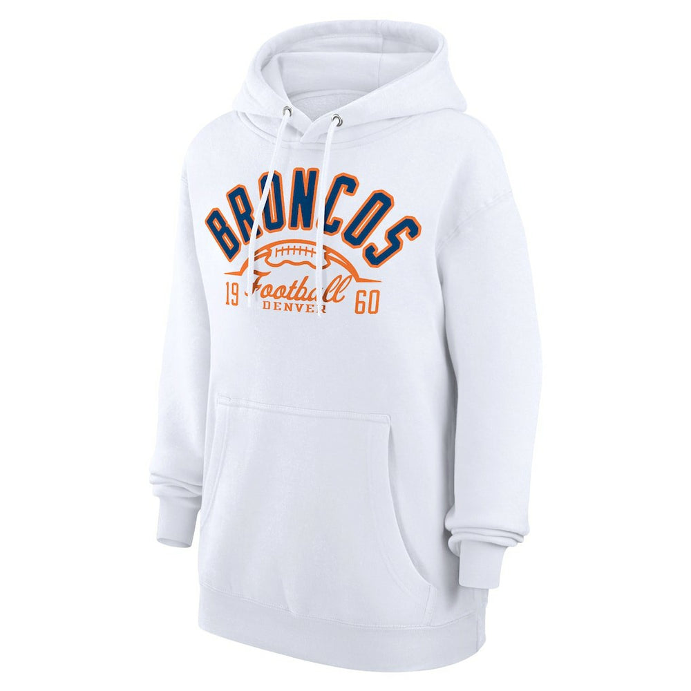 Denver Broncos Starter Unisex Half Ball Team Fleece Pullover Hoodie White