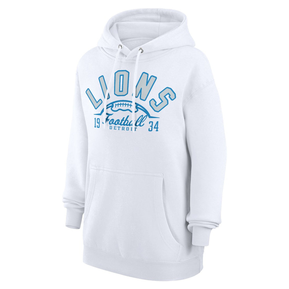 Detroit Lions Starter Unisex Half Ball Team Fleece Pullover Hoodie White