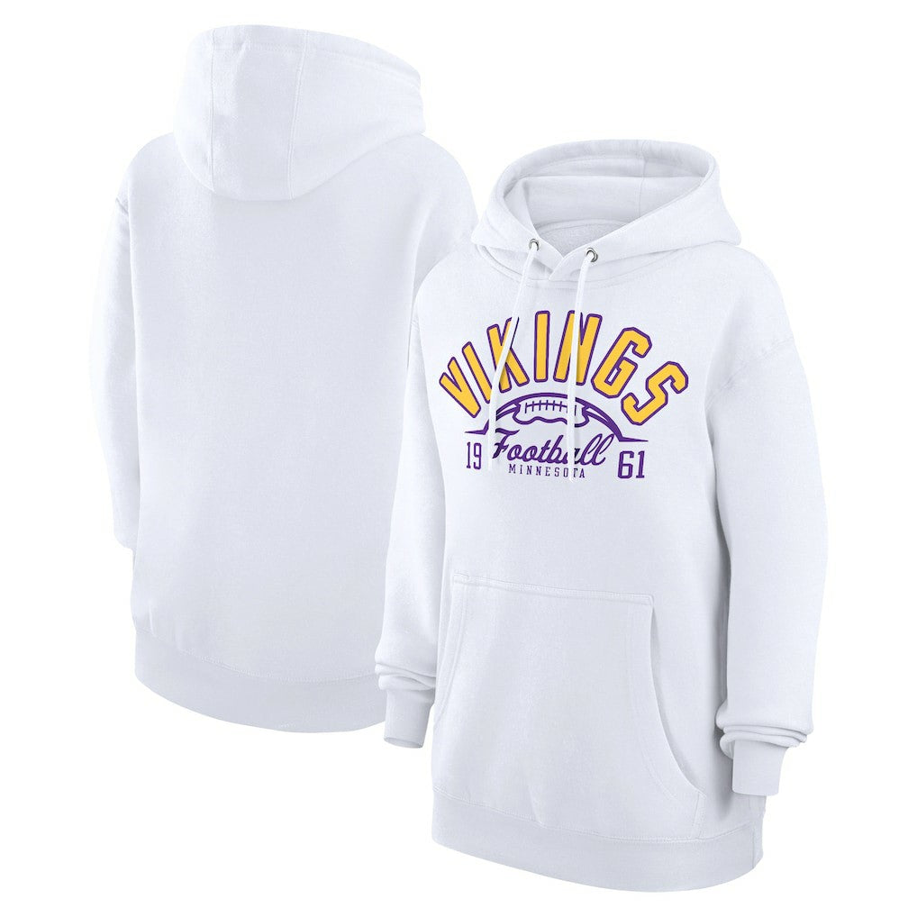 Minnesota Vikings Starter Unisex Half Ball Team Fleece Pullover Hoodie White