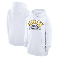 Pittsburgh Steelers Starter Unisex Half Ball Team Fleece Pullover Hoodie White