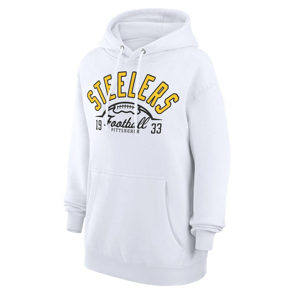Pittsburgh Steelers Starter Unisex Half Ball Team Fleece Pullover Hoodie White
