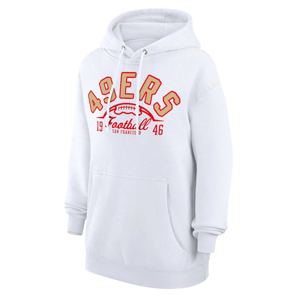 San Francisco 49ers Starter Unisex Half Ball Team Fleece Pullover Hoodie White