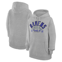 Baltimore Ravens Starter Unisex Half Ball Team Fleece Pullover Hoodie Heather Gray