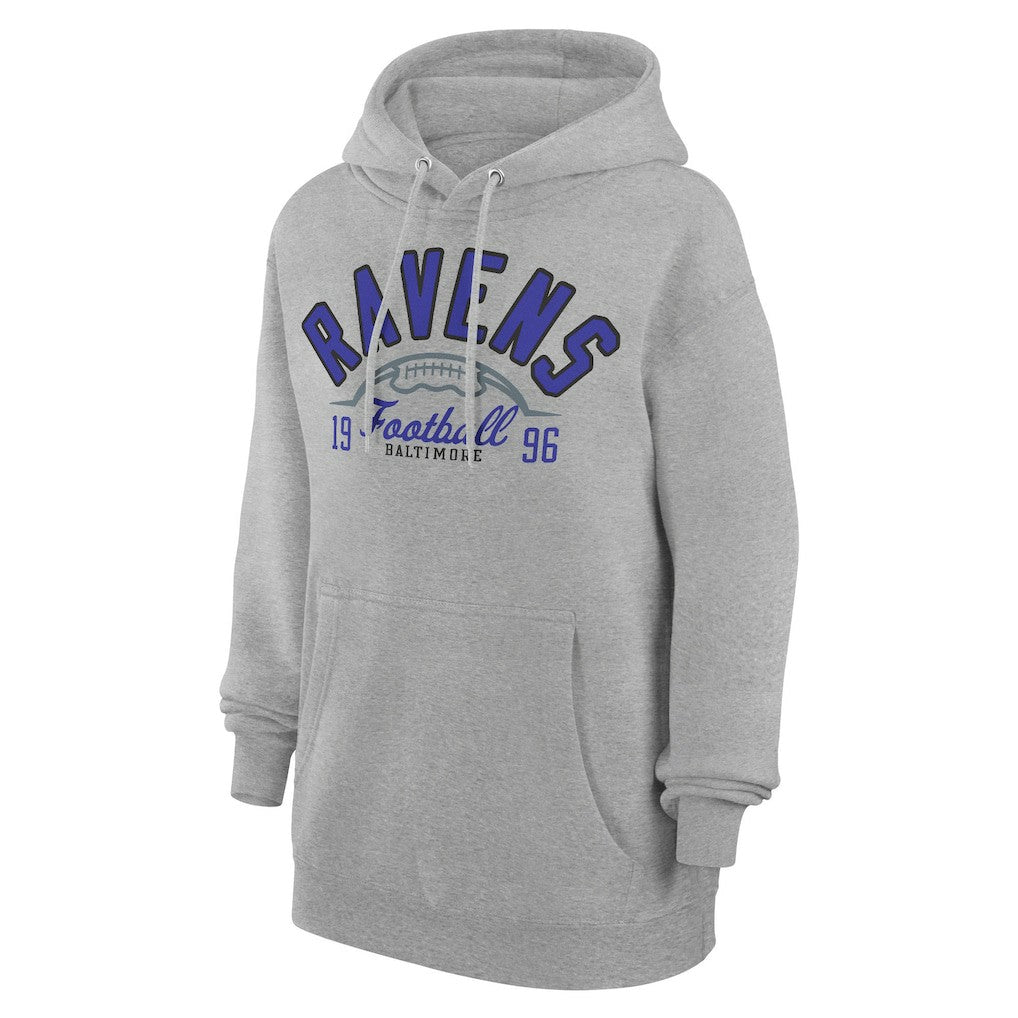 Baltimore Ravens Starter Unisex Half Ball Team Fleece Pullover Hoodie Heather Gray
