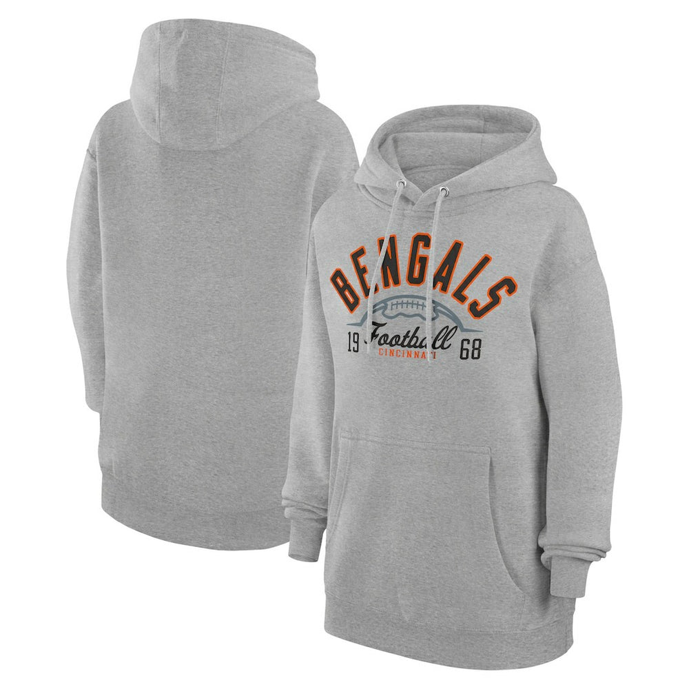 Cincinnati Bengals Starter Unisex Half Ball Team Fleece Pullover Hoodie Heather Gray