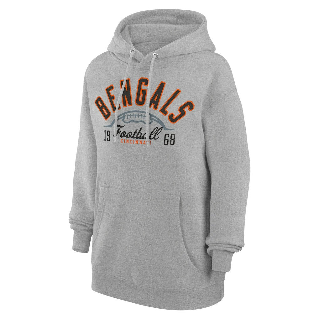 Cincinnati Bengals Starter Unisex Half Ball Team Fleece Pullover Hoodie Heather Gray