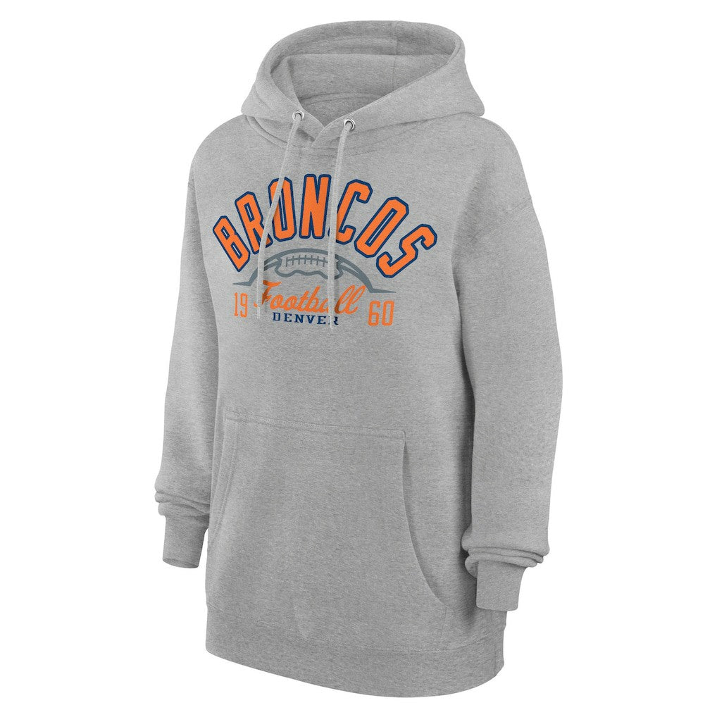 Denver Broncos Starter Unisex Half Ball Team Fleece Pullover Hoodie Heather Gray