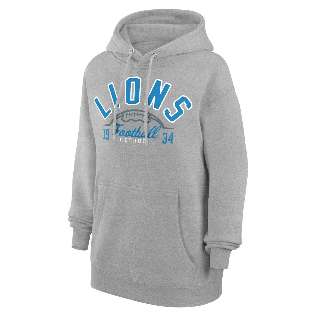 Detroit Lions Starter Unisex Half Ball Team Fleece Pullover Hoodie Heather Gray