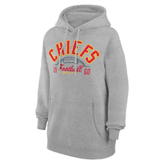 Kansas City Chiefs Starter Unisex Half Ball Team Fleece Pullover Hoodie Heather Gray