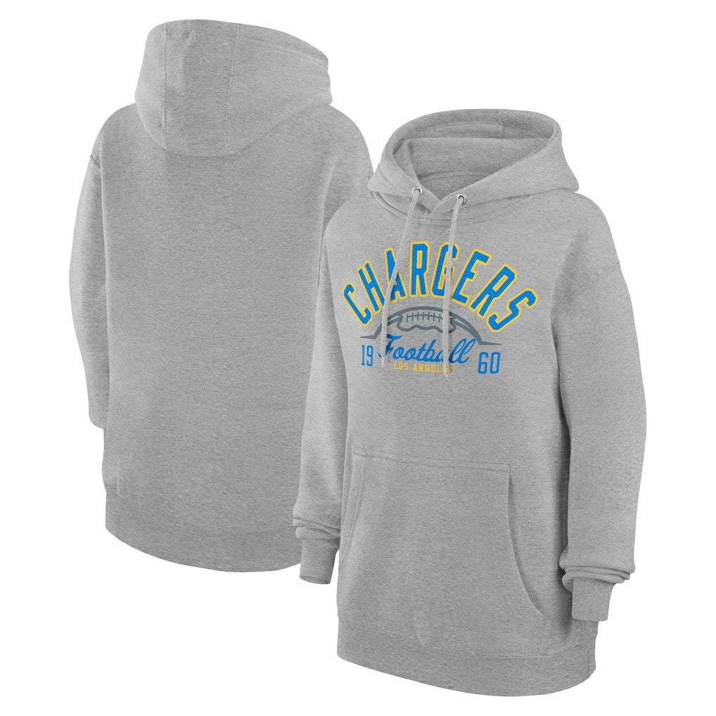 Los Angeles Chargers Starter Unisex Half Ball Team Fleece Pullover Hoodie Heather Gray