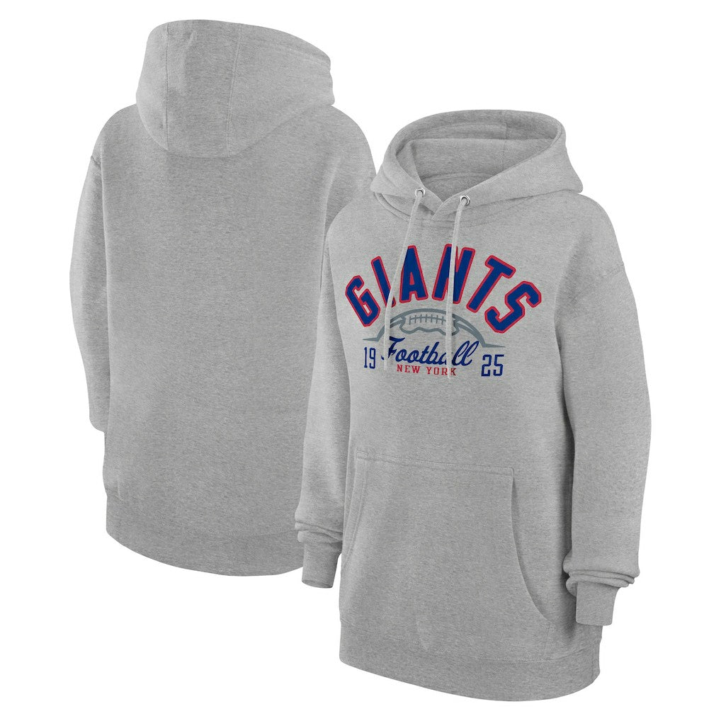 New York Giants Starter Unisex Half Ball Team Fleece Pullover Hoodie Heather Gray