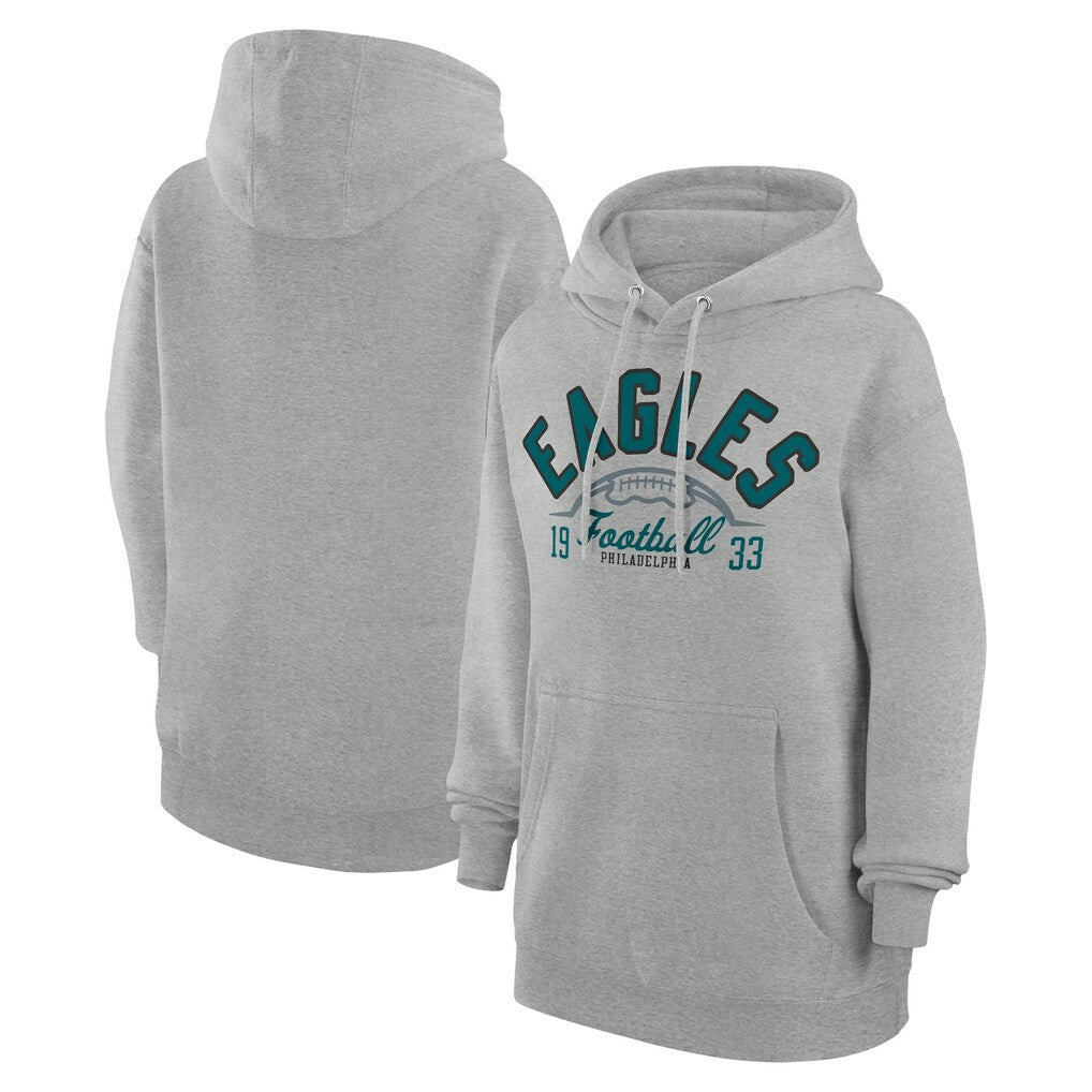 Philadelphia Eagles Starter Unisex Half Ball Team Fleece Pullover Hoodie Heather Gray