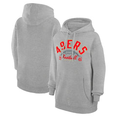 San Francisco 49ers Starter Unisex Half Ball Team Fleece Pullover Hoodie Heather Gray