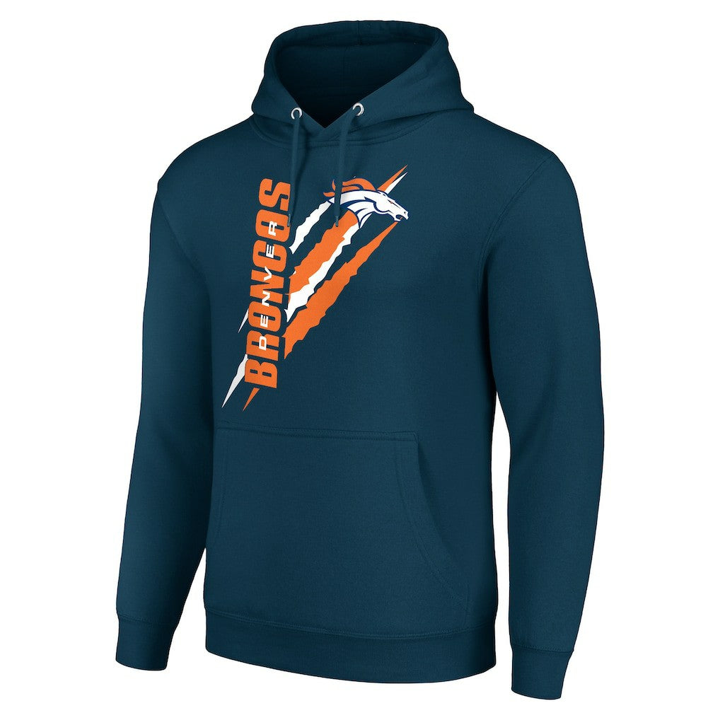 Denver Broncos Starter Unisex Color Scratch Fleece Pullover Hoodie Navy