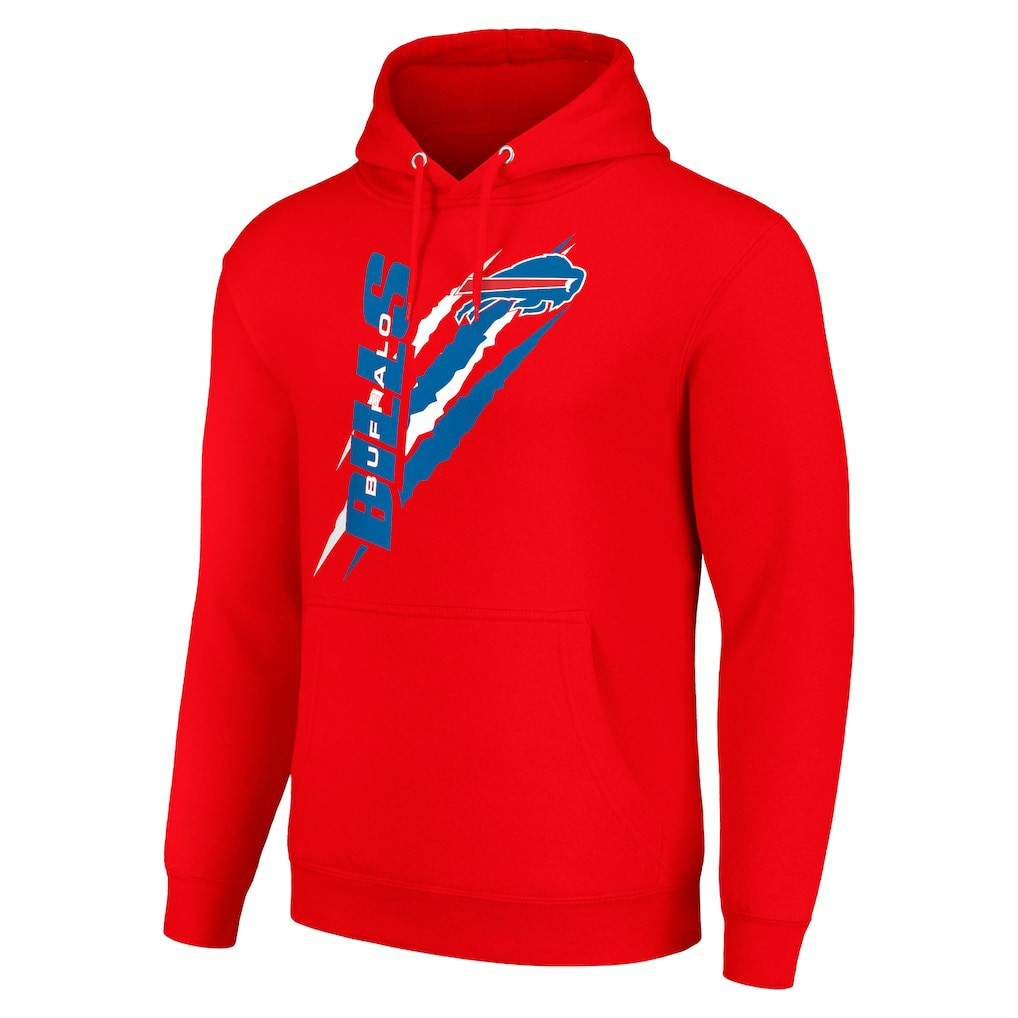 Buffalo Bills Starter Unisex Color Scratch Fleece Pullover Hoodie Red