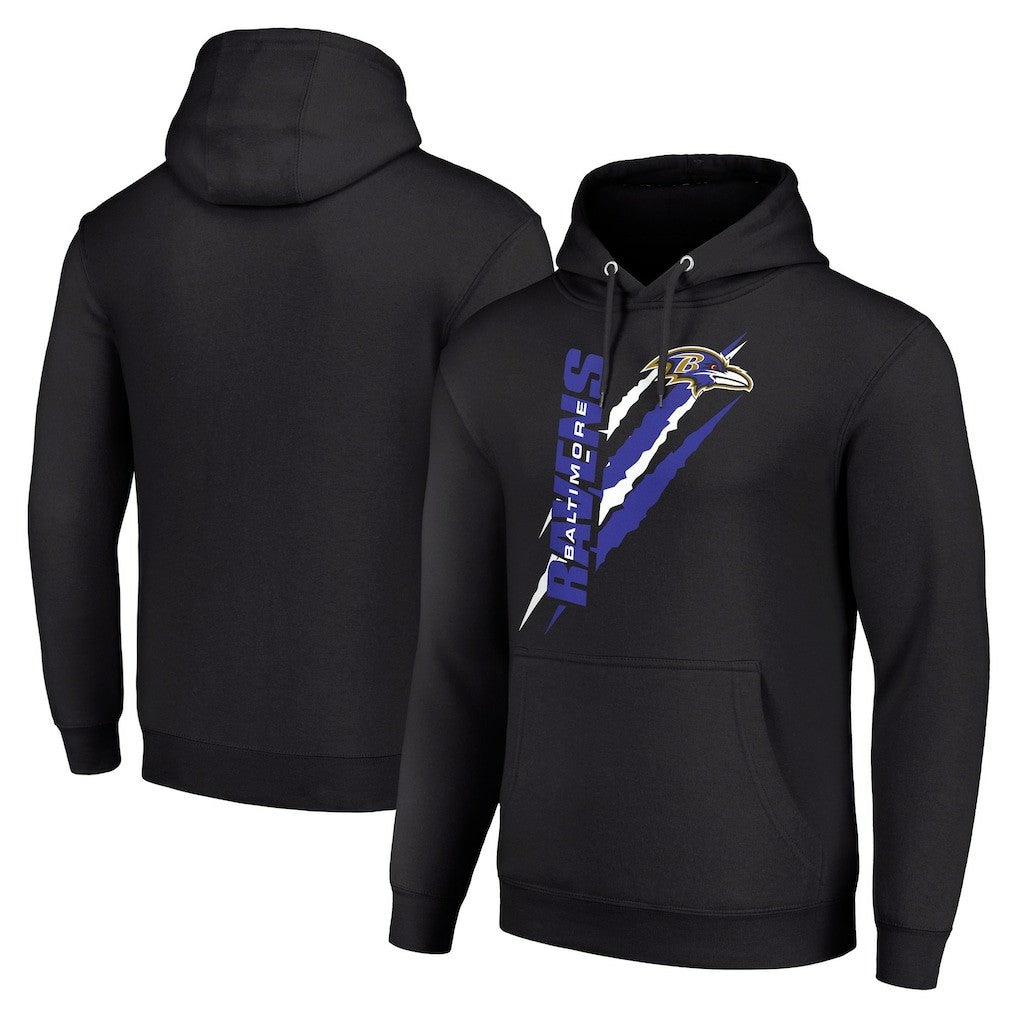 Baltimore Ravens Starter Unisex Color Scratch Fleece Pullover Hoodie Black