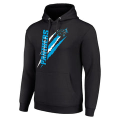 Carolina Panthers Starter Unisex Color Scratch Fleece Pullover Hoodie Black
