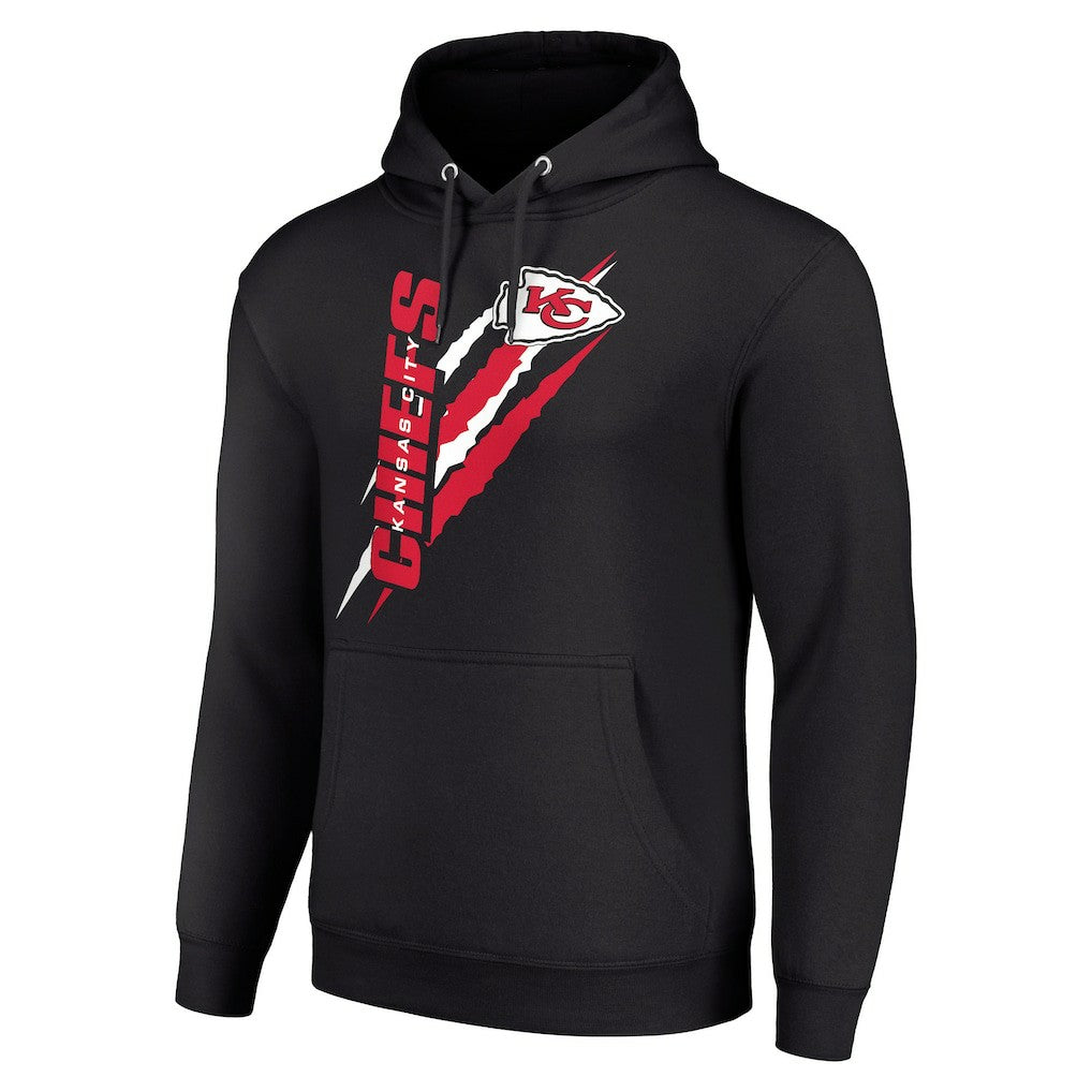 Kansas City Chiefs Starter Unisex Color Scratch Fleece Pullover Hoodie Black