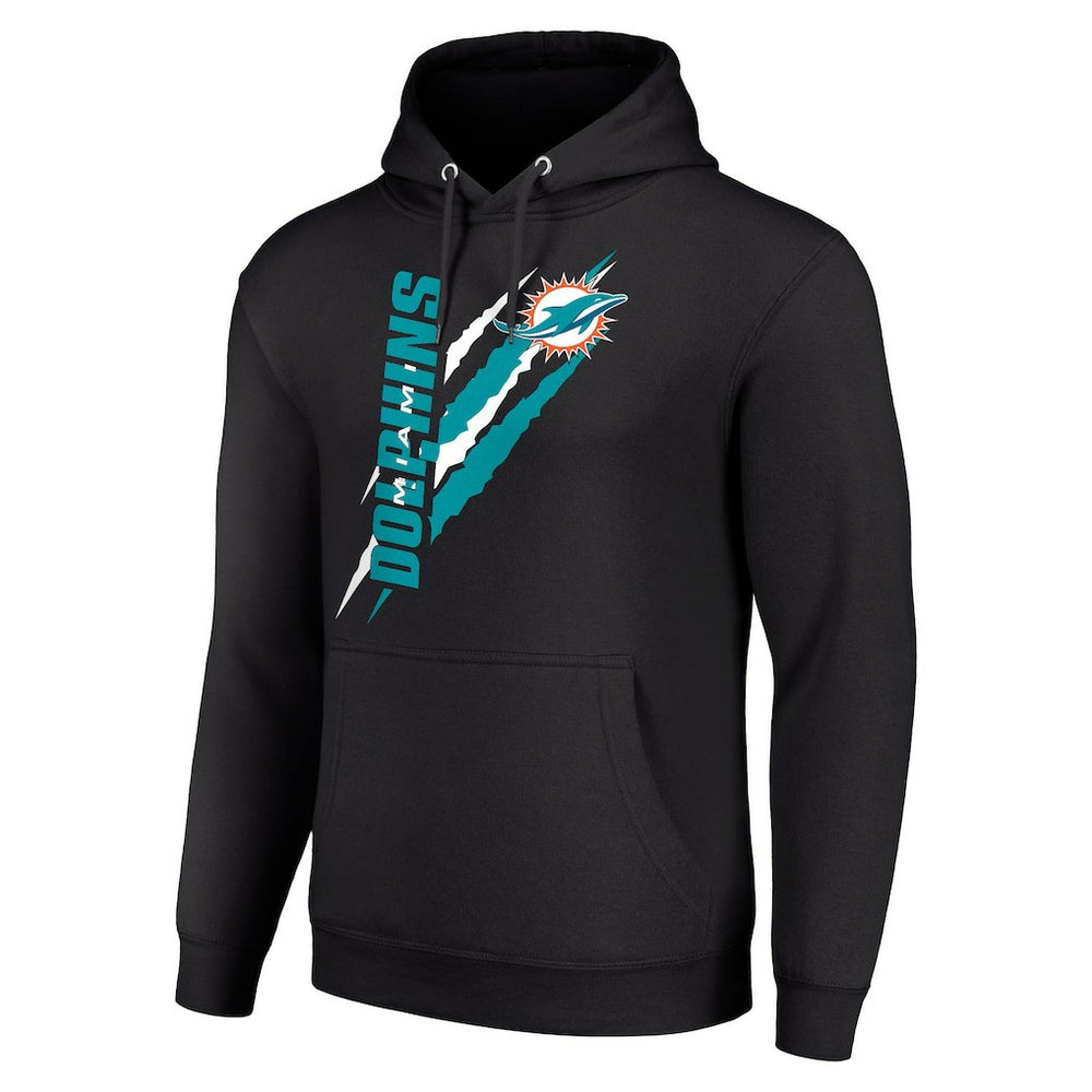 Miami Dolphins Starter Unisex Color Scratch Fleece Pullover Hoodie Black