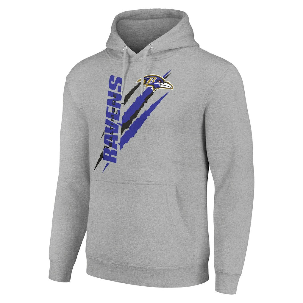 Baltimore Ravens Starter Unisex Color Scratch Fleece Pullover Hoodie Heather Gray