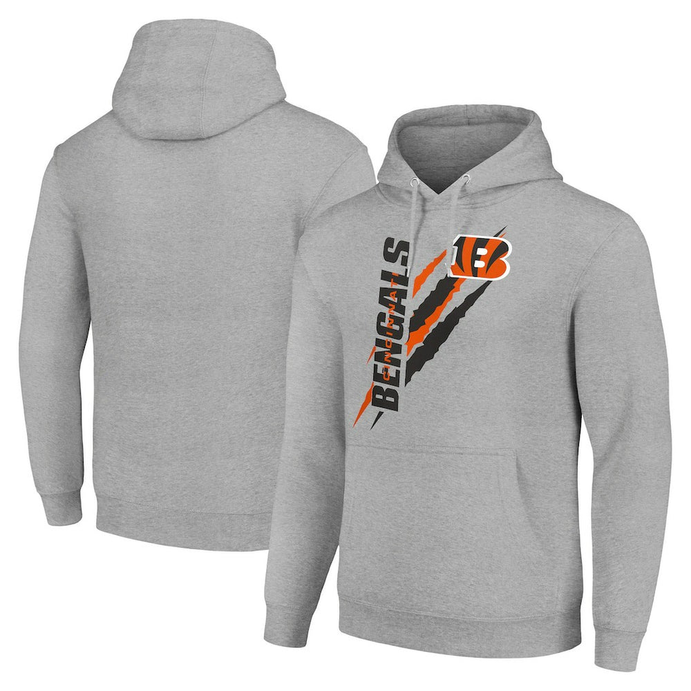 Cincinnati Bengals Starter Unisex Color Scratch Fleece Pullover Hoodie Heather Gray