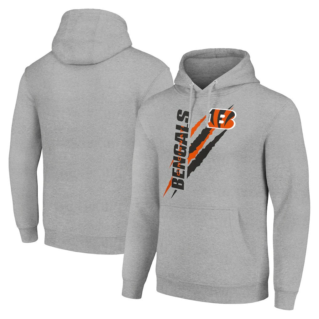 Cincinnati Bengals Starter Unisex Color Scratch Fleece Pullover Hoodie Heather Gray