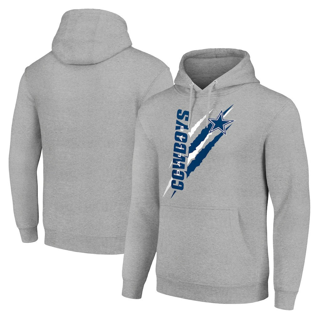 Dallas Cowboys Starter Unisex Color Scratch Fleece Pullover Hoodie Heather Gray