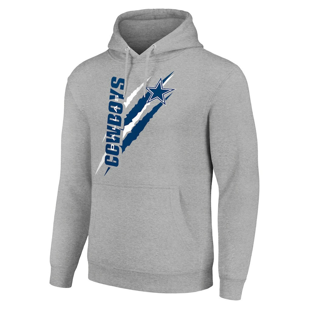 Dallas Cowboys Starter Unisex Color Scratch Fleece Pullover Hoodie Heather Gray