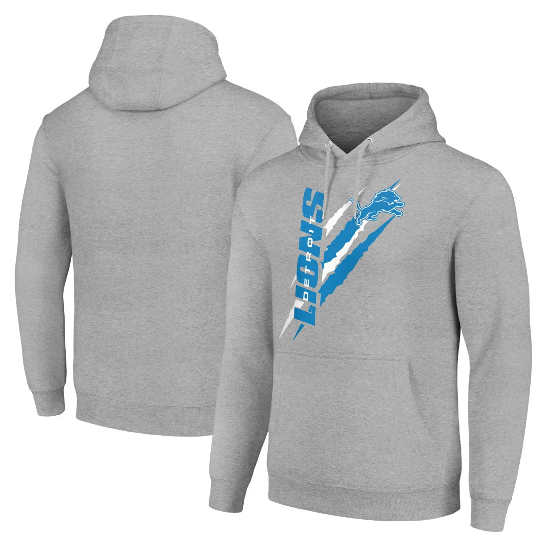 Detroit Lions Starter Unisex Color Scratch Fleece Pullover Hoodie Heather Gray