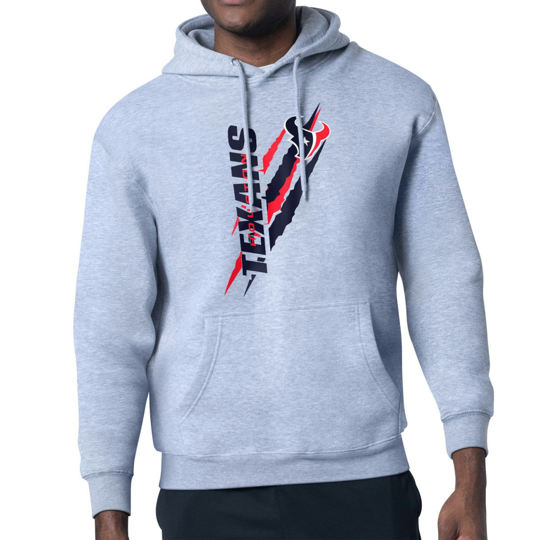 Houston Texans Starter Unisex Color Scratch Fleece Pullover Hoodie Heather Gray