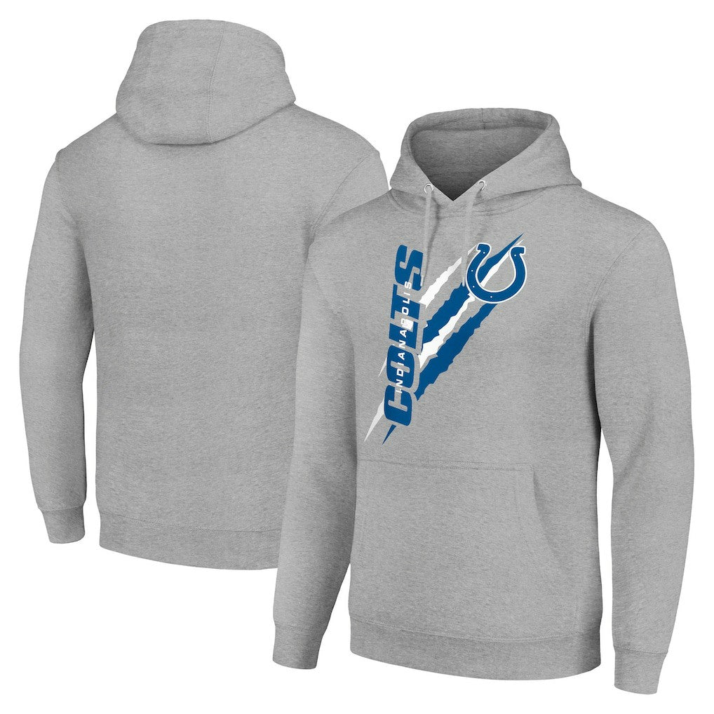 Indianapolis Colts Starter Unisex Color Scratch Fleece Pullover Hoodie Heather Gray
