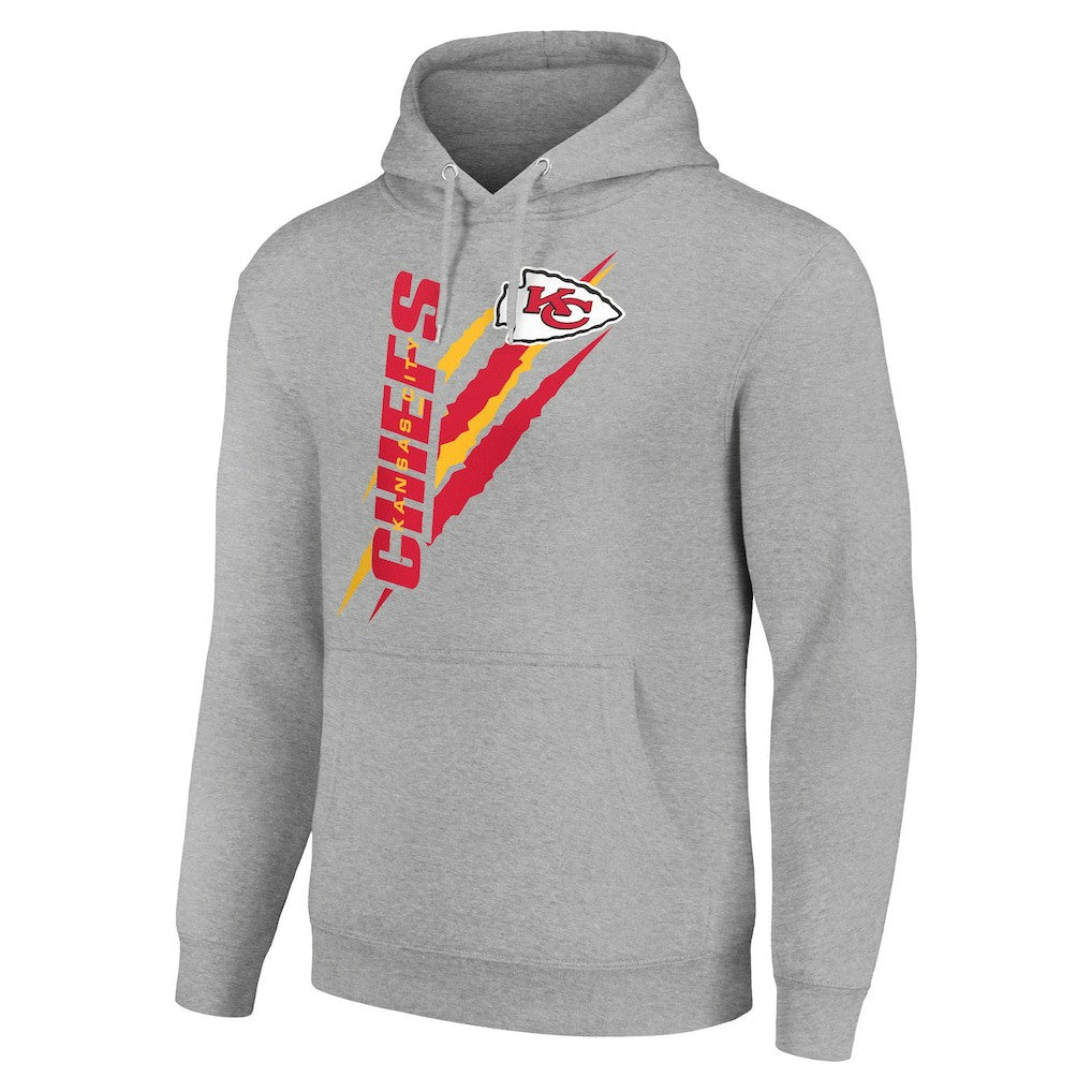Kansas City Chiefs Starter Unisex Color Scratch Fleece Pullover Hoodie Heather Gray