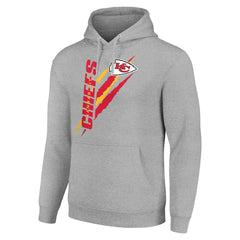 Kansas City Chiefs Starter Unisex Color Scratch Fleece Pullover Hoodie Heather Gray