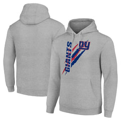 New York Giants Starter Unisex Color Scratch Fleece Pullover Hoodie Heather Gray