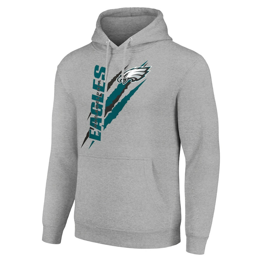 Philadelphia Eagles Starter Unisex Color Scratch Fleece Pullover Hoodie Heather Gray