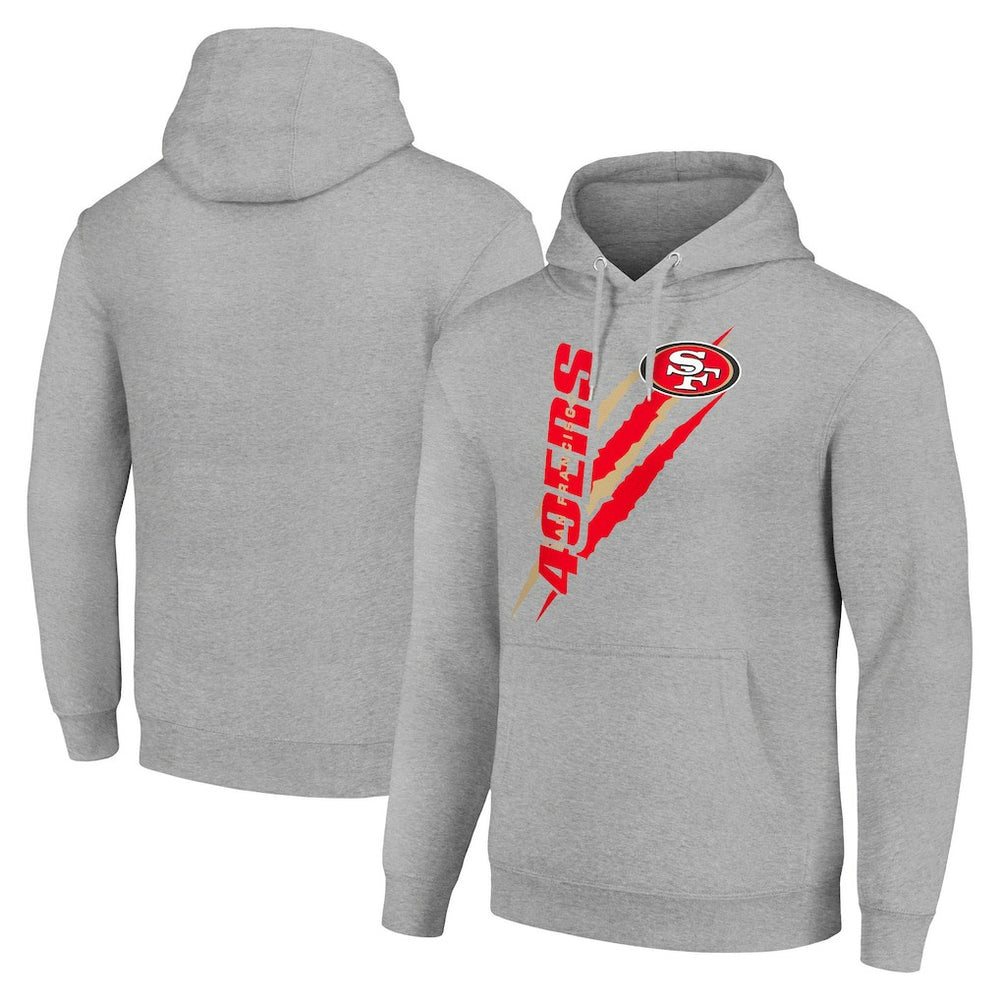 San Francisco 49ers Starter Unisex Color Scratch Fleece Pullover Hoodie Heather Gray