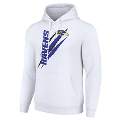 Baltimore Ravens Starter Unisex Color Scratch Fleece Pullover Hoodie White