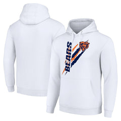 Chicago Bears Starter Unisex Color Scratch Fleece Pullover Hoodie White