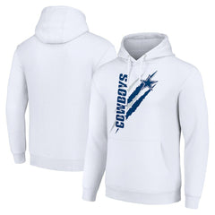 Dallas Cowboys Starter Unisex Color Scratch Fleece Pullover Hoodie White