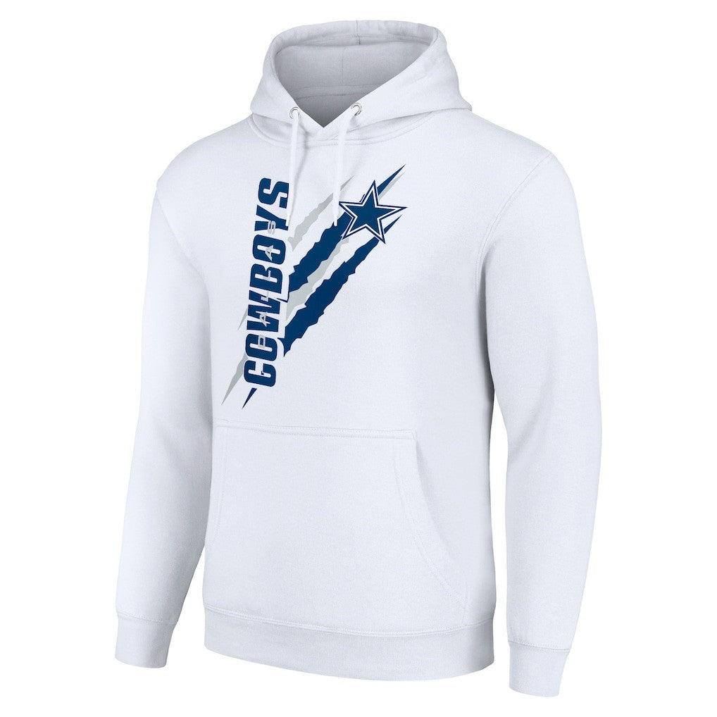 Dallas Cowboys Starter Unisex Color Scratch Fleece Pullover Hoodie White