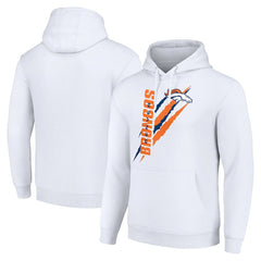 Denver Broncos Starter Unisex Color Scratch Fleece Pullover Hoodie White