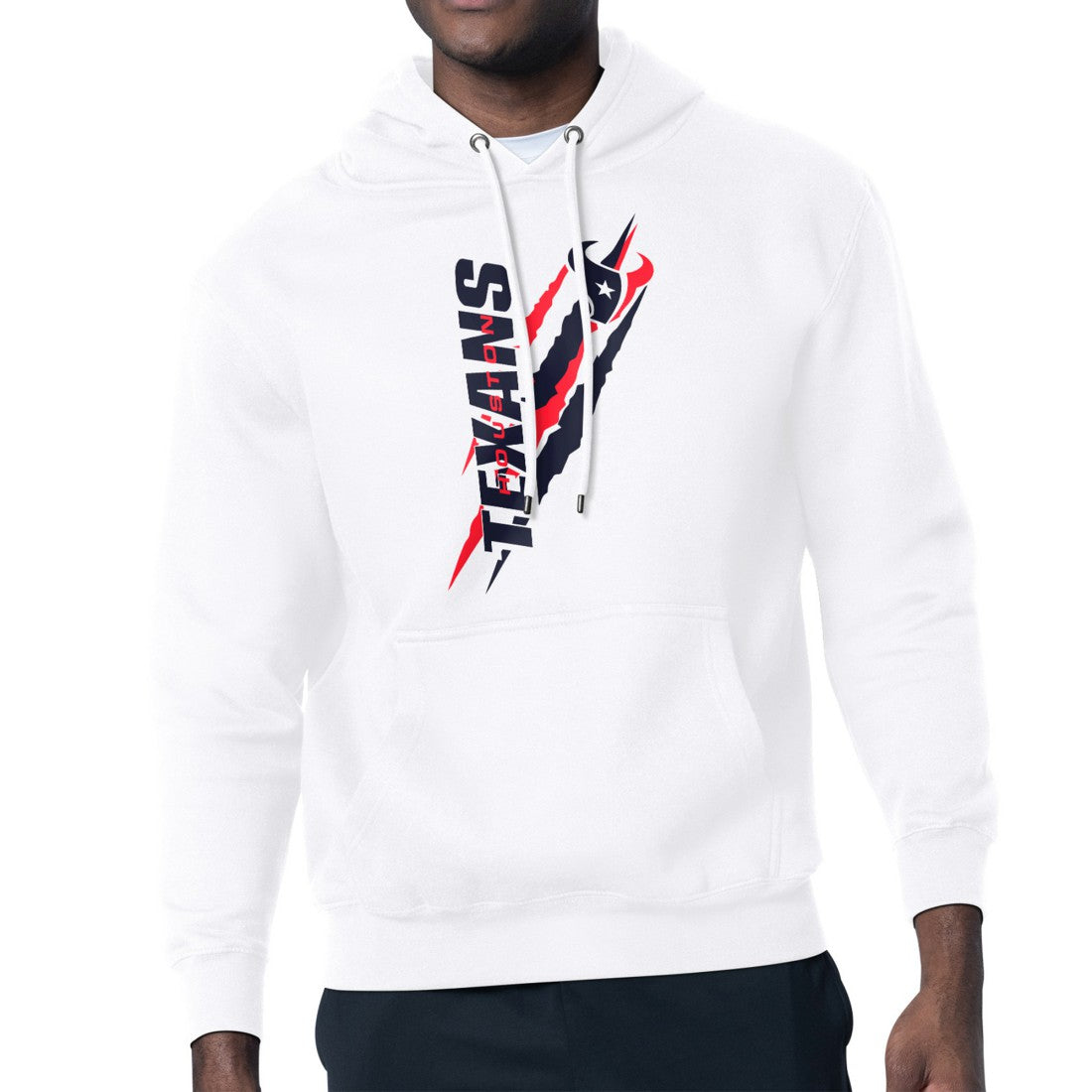 Houston Texans Starter Unisex Color Scratch Fleece Pullover Hoodie White