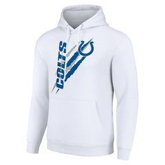Indianapolis Colts Starter Unisex Color Scratch Fleece Pullover Hoodie White