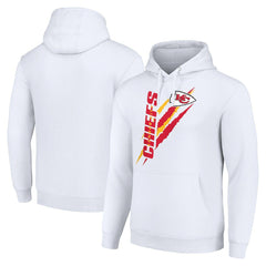 Kansas City Chiefs Starter Unisex Color Scratch Fleece Pullover Hoodie White