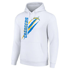 Los Angeles Chargers Starter Unisex Color Scratch Fleece Pullover Hoodie White