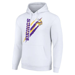 Minnesota Vikings Starter Unisex Color Scratch Fleece Pullover Hoodie White