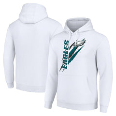 Philadelphia Eagles Starter Unisex Color Scratch Fleece Pullover Hoodie White