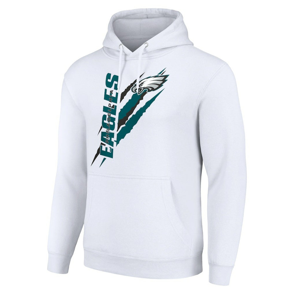 Philadelphia Eagles Starter Unisex Color Scratch Fleece Pullover Hoodie White