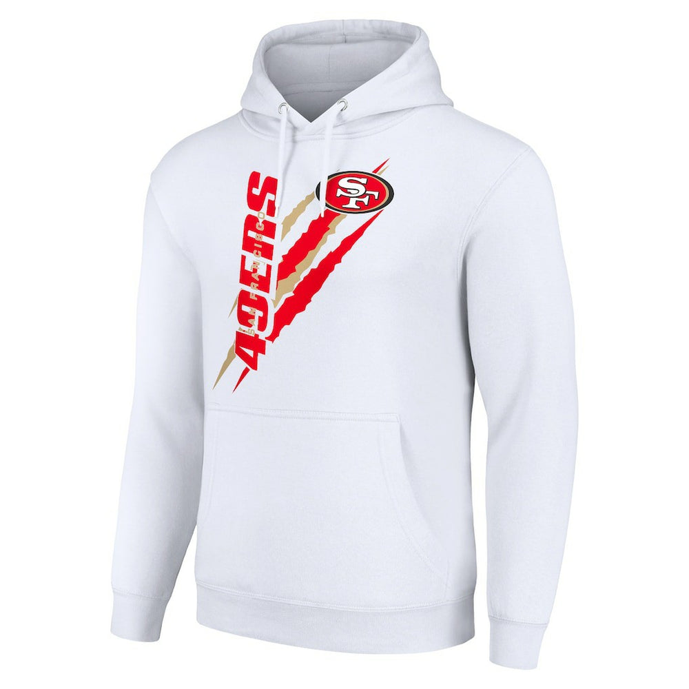 San Francisco 49ers Starter Unisex Color Scratch Fleece Pullover Hoodie White