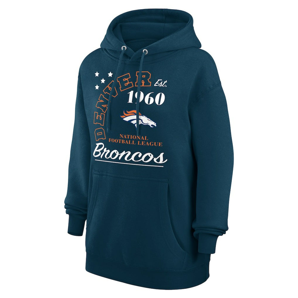 Denver Broncos Starter Unisex Arch Team Fleece Pullover Hoodie Navy